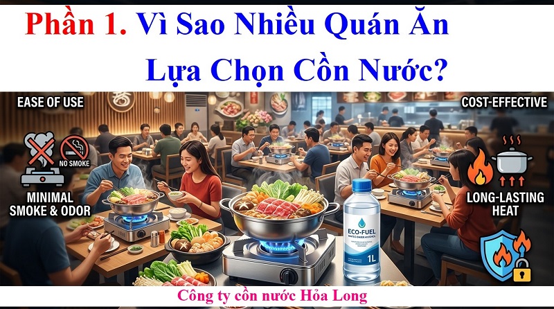 Cồn Nước Cho Quán Ăn – Giải Pháp Nhiên Liệu Tiện Lợi, An Toàn Và Tiết Kiệm